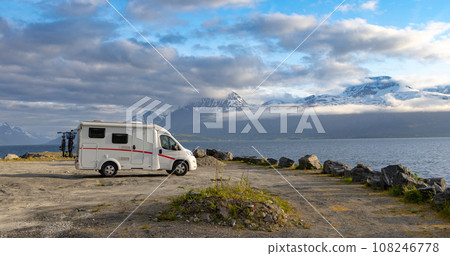 Family vacation travel RV, holiday trip in motorhome, Caravan car Vacation. 108246778