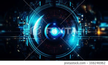 Futuristic eye scan. Technology background concept. Generative AI. 108246962