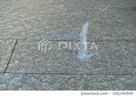 Fountain Water Texture Background, Falling Fresh Fountain Jets, Waterfall Splash Pattern, Summer Park 108246999