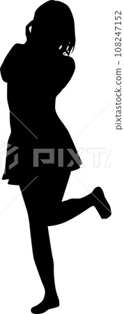 cute woman silhouette cute woman silhouette 108247152