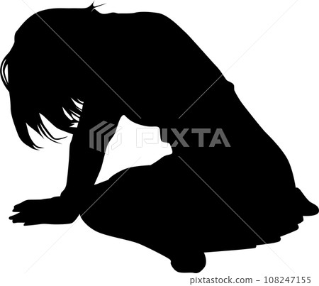 一個悲傷的女人的剪影 一個悲傷的女人的剪影 108247155