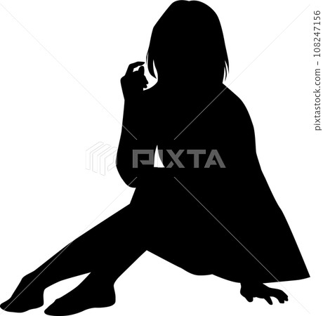 A girl sitting cutely A girl sitting cutely 108247156