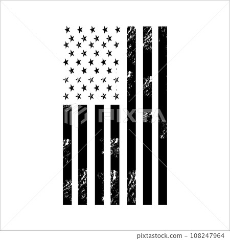 Grunge USA flag American flag with grunge texture Vector 108247964