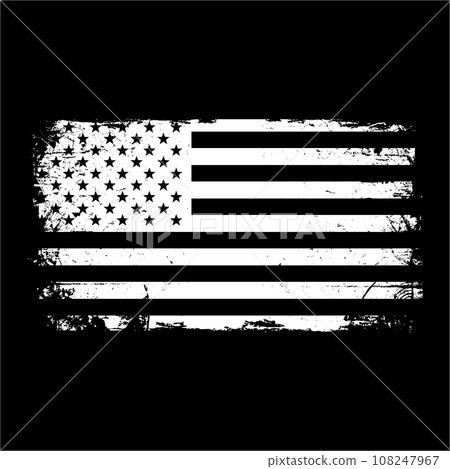 Grunge USA flag American flag with grunge texture Vector 108247967
