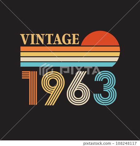 1963 vintage t shirt design vector 1963 vintage t shirt design vector 108248117