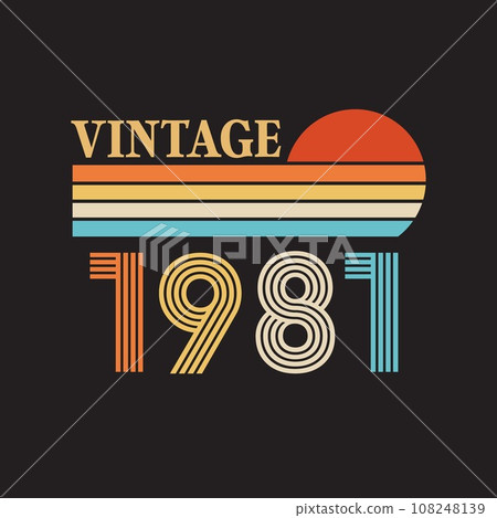 1981 vintage t shirt design vector 108248139