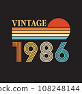 1986 vintage t shirt design vector 108248144