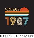 1987 vintage t shirt design vector 108248145