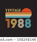 1988 vintage t shirt design vector 108248146