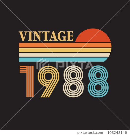 1988 vintage t shirt design vector 1988 vintage t shirt design vector 108248146
