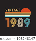 1989 vintage t shirt design vector 108248147