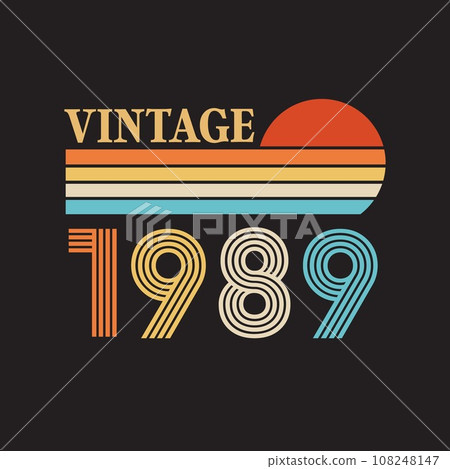 1989 vintage t shirt design vector 108248147