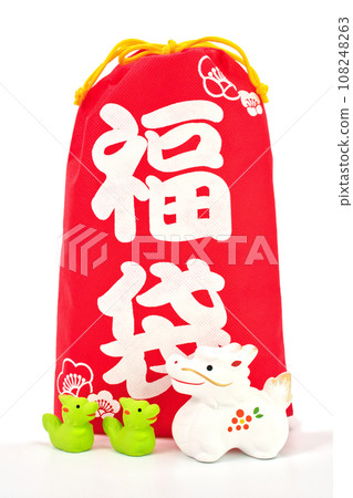 Year of the Dragon New Year's card material Dragon parent and child and lucky bag 108248263