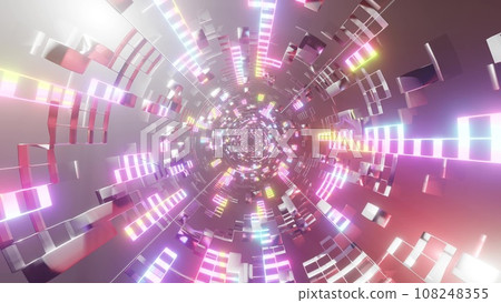 Colorful light tunnel Colorful light tunnel 108248355