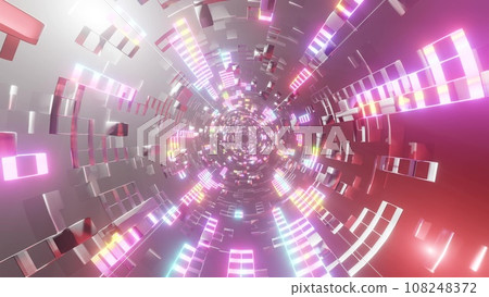 Colorful light tunnel 108248372