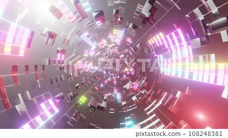 Colorful light tunnel 108248381