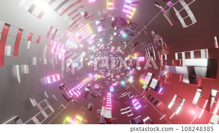 Colorful light tunnel Colorful light tunnel 108248385