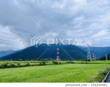 Mountain. Electric Tower. Field Mountain. Electric Tower. Field 108248461