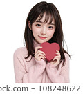 Girl holding a box of heart-shaped Valentine chocolates generated by AI Girl holding a box of heart-shaped Valentine chocolates generated by AI 108248622