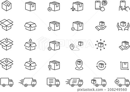 交付相關線條繪圖圖示集 108249560