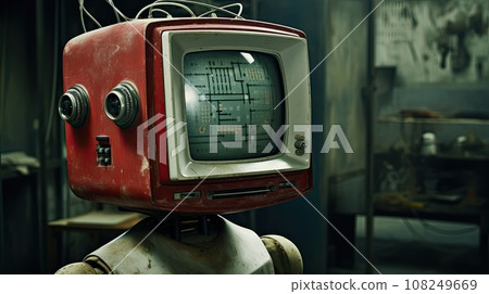 A robot as a television head, technology concept 108249669