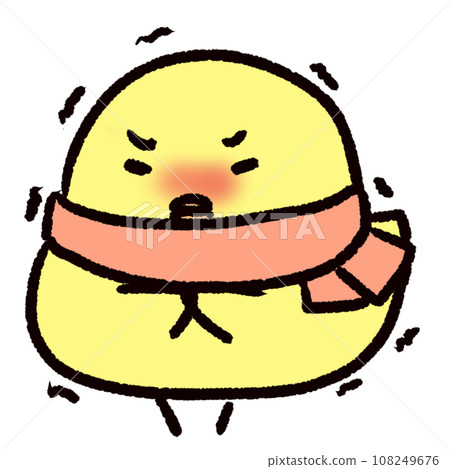 Chick shivering in the cold 108249676
