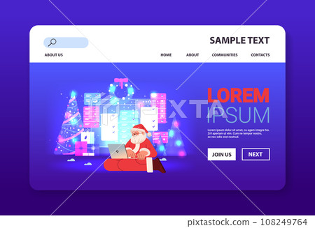 santa claus in red costume making complete tasks on checklist happy new year merry christmas holidays celebration concept 108249764
