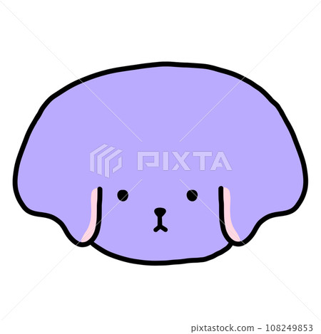 Cute Purple Dog Cartoon illustration Cute Dog Dog Sticker Cute Element Cute Sticker 108249853