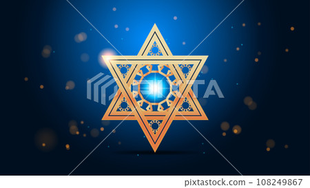 happy hanukkah judaism religious holidays hebrew celebration greeting card star of david symbol 108249867