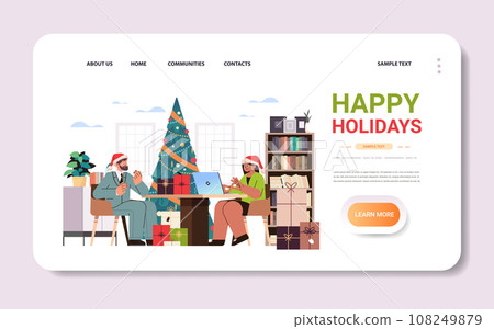 deaf people in santa claus hats using sign language disabled deaf-mute man woman colleagues working on laptops hearing disability merry christmas holidays celebration deaf people in santa claus hats using sign language disabled deaf-mute man woman colleagues working on laptops hearing disability merry christmas holidays celebration 108249879