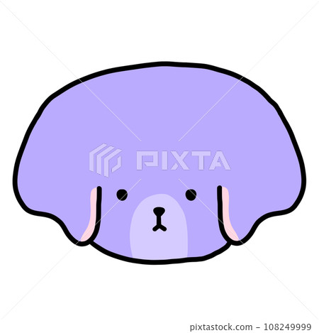 Cute Purple Dog Cartoon illustration Cute Dog Dog Sticker Cute Element Cute Sticker 108249999