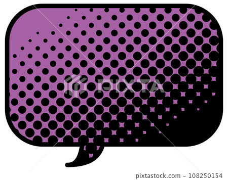 Speech bubble illustration 21 [Black halftone (purple)] 108250154