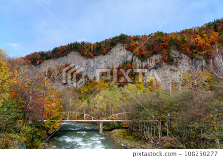 Autumn leaves in Sounkyo Hokkaido tourism October 108250277