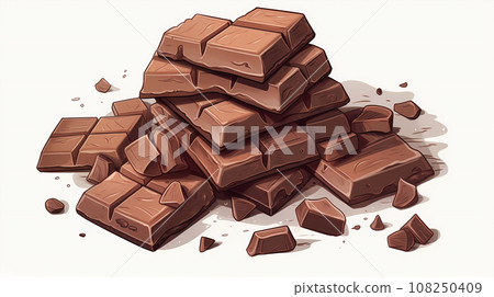 手绘卡通甜蜜的巧克力糖果插画 108250409