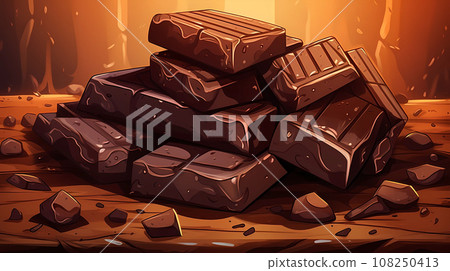 手绘卡通甜蜜的巧克力糖果插画 108250413