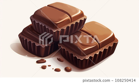 手绘卡通甜蜜的巧克力糖果插画 108250414