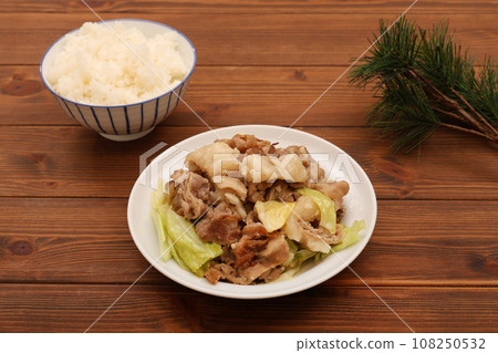 Stir-fried beef offal with cabbage 108250532