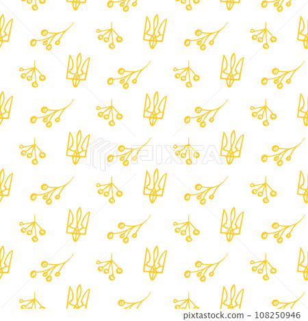 Ukraine Trident Seamless Pattern Ukraine Trident Seamless Pattern 108250946