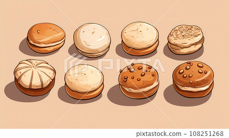 Hand drawn cartoon delicious cake dessert illustration 108251268
