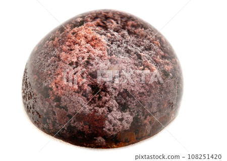 Macro mineral stone Quartz aquarium on a white background Macro mineral stone Quartz aquarium on a white background 108251420