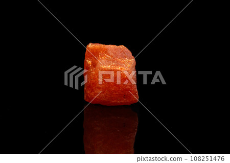 Macro mineral stone Nepheline sunny stone black background Macro mineral stone Nepheline sunny stone black background 108251476