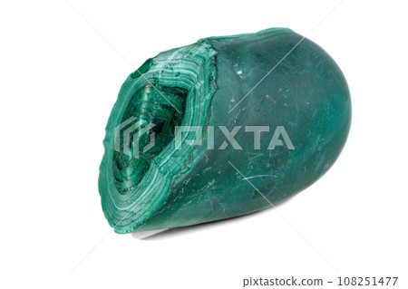 Macro Malachite mineral stone on white background Macro Malachite mineral stone on white background 108251477