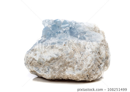 Macro mineral stone Celestine in the breed a white background 108251499