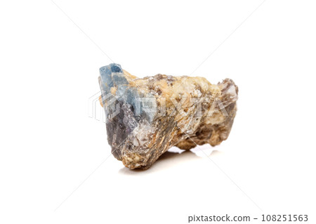Macro mineral stone Corundum in rock a white background 108251563
