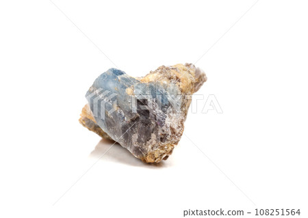 Macro mineral stone Corundum in rock a white background 108251564
