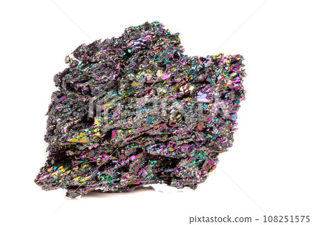 Macro mineral stone Carborundum on white background Macro mineral stone Carborundum on white background 108251575