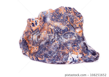 Macro mineral stone agate bud on white background 108251652