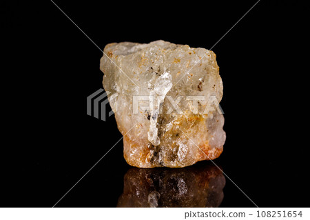 Macro mineral stone Aquamarine on black background Macro mineral stone Aquamarine on black background 108251654