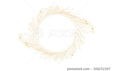 3D abstract digital technology orange light particles wave 108252307