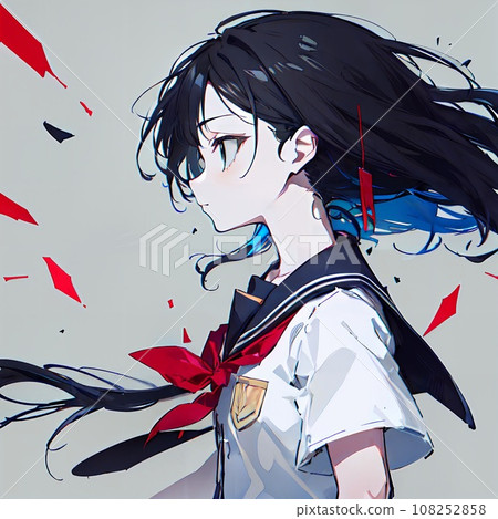 Cute profile of a girl in uniform 108252858